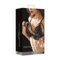 Ouch! Premium Plush Leather Adjustable Wrist Cuffs Black - Fantasies Boutique