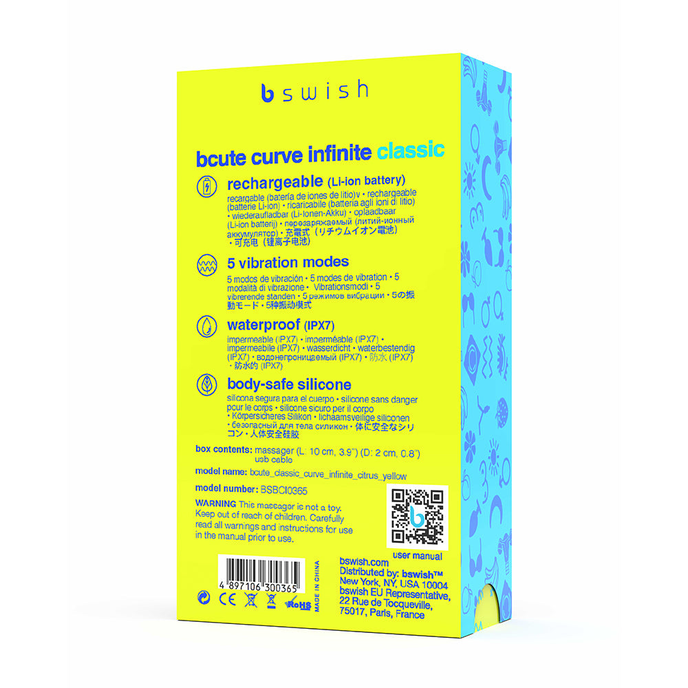 B Swish Bcute Classic Curve Infinite Citrus Yellow - Fantasies Boutique