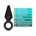 Blush Anal Adventures Platinum Silicone Loop Plug Small Black - Fantasies Boutique