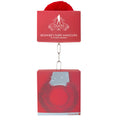 Ouch! Beginner's Furry Handcuffs With Quick-Release Red - Fantasies Boutique