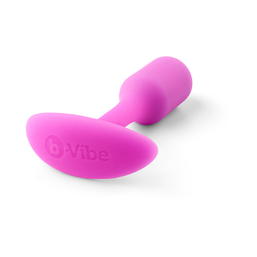 b-Vibe Snug Plug 1 Weighted Silicone Anal Plug Fuchsia - Fantasies Boutique