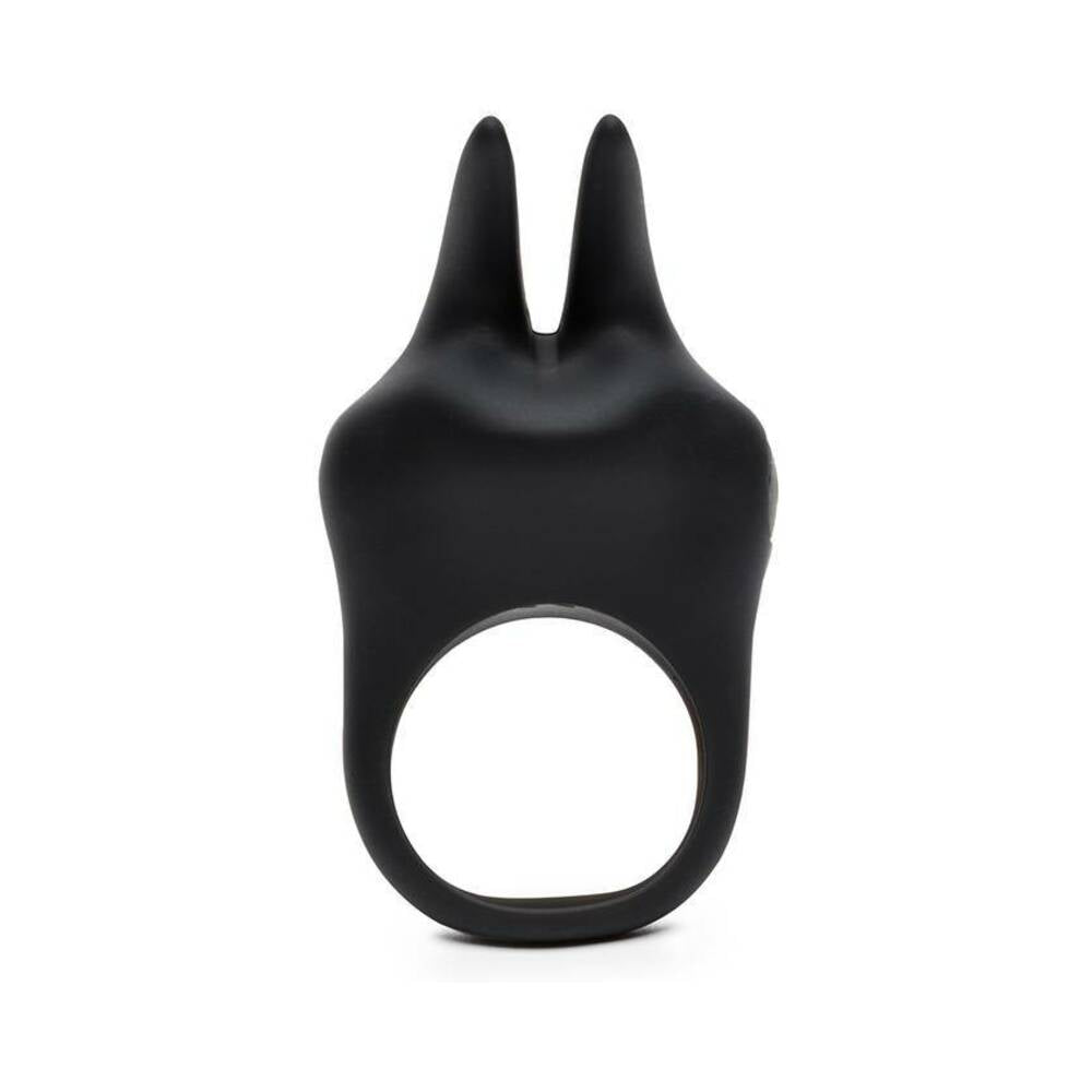 Fifty Shades of Grey Sensation Rechargeable Silicone Vibrating Rabbit Love Ring Black - Fantasies Boutique