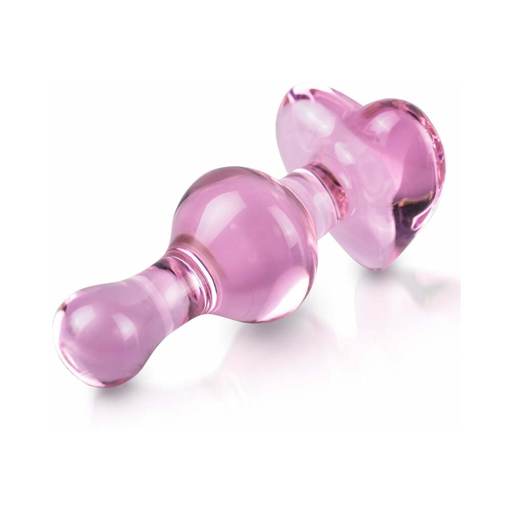 Pipedream Icicles No. 75 Beaded Glass Massager With Heart-Shaped Base Pink - Fantasies Boutique