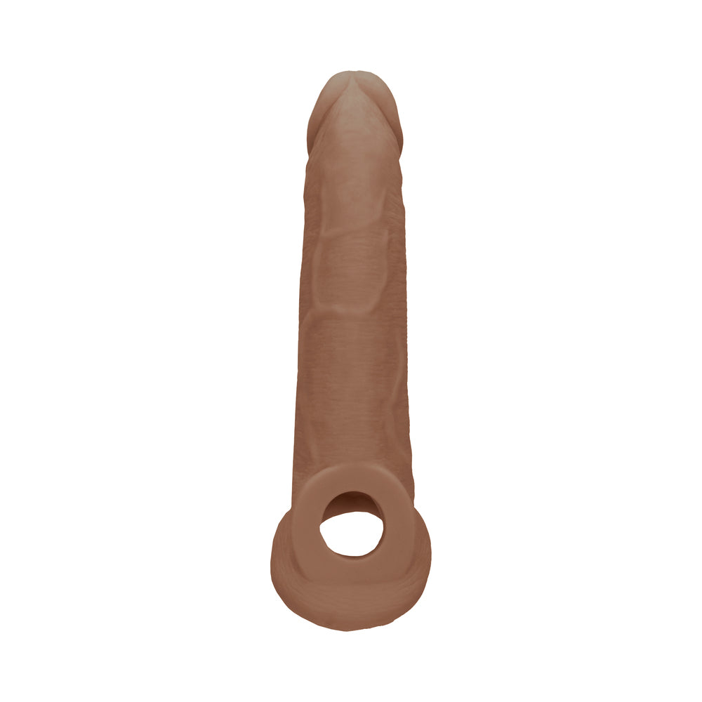 RealRock Realistic 9 in. Penis Sleeve Extender Sling Tan - Fantasies Boutique