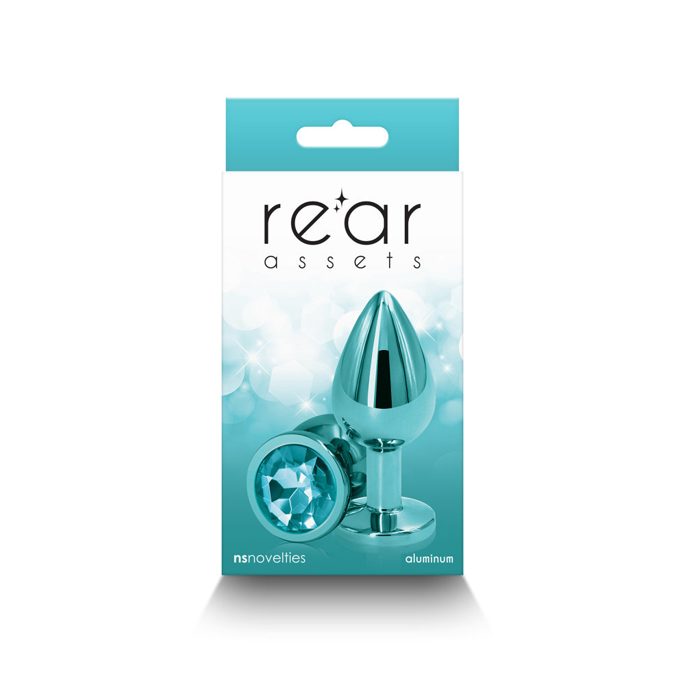 Rear Assets Metal Anal Plug Medium Teal - Fantasies Boutique