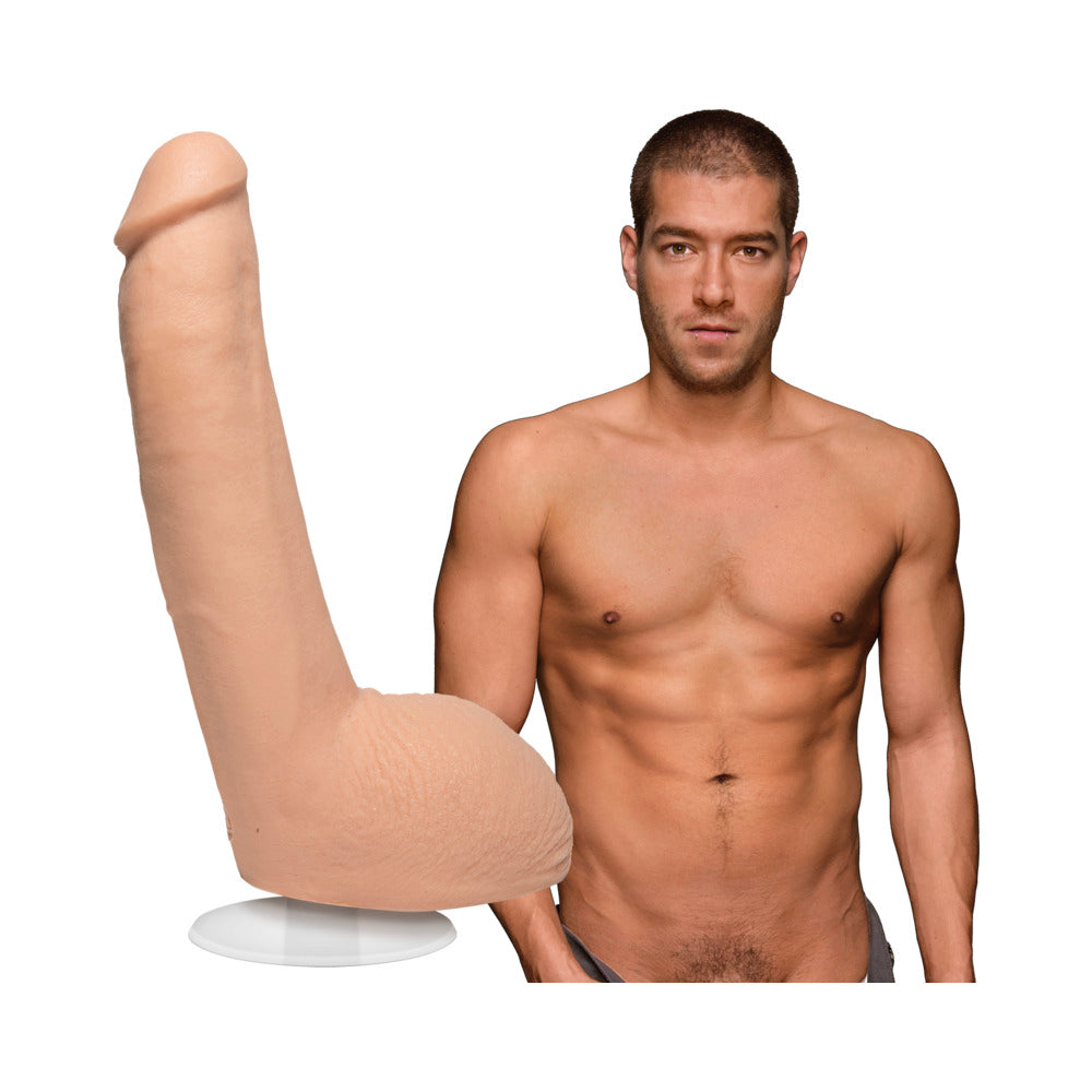 Signature Cocks - Xander Corvus - 9in ULTRASKYNCock w/Removable Vac-U-Lock Suction Cup Vanilla - Fantasies Boutique
