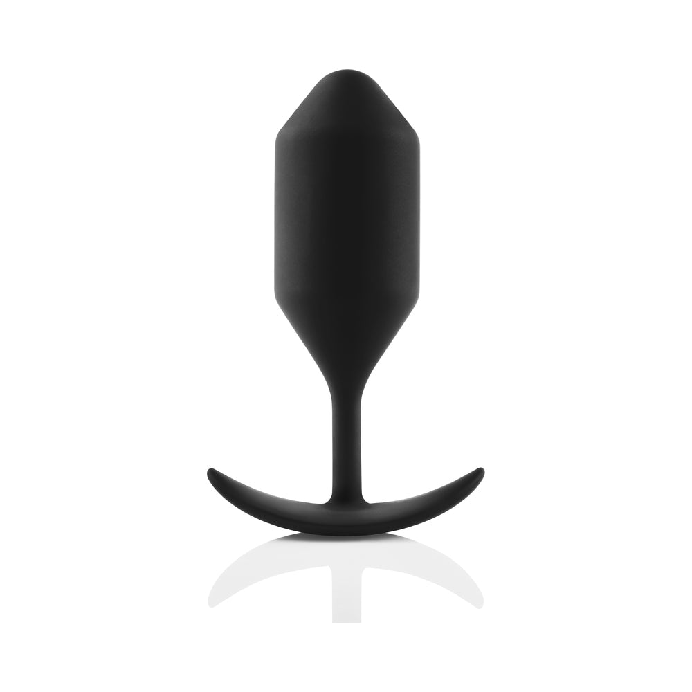 b-Vibe Snug Plug 4 Weighted Silicone Anal Plug Black - Fantasies Boutique