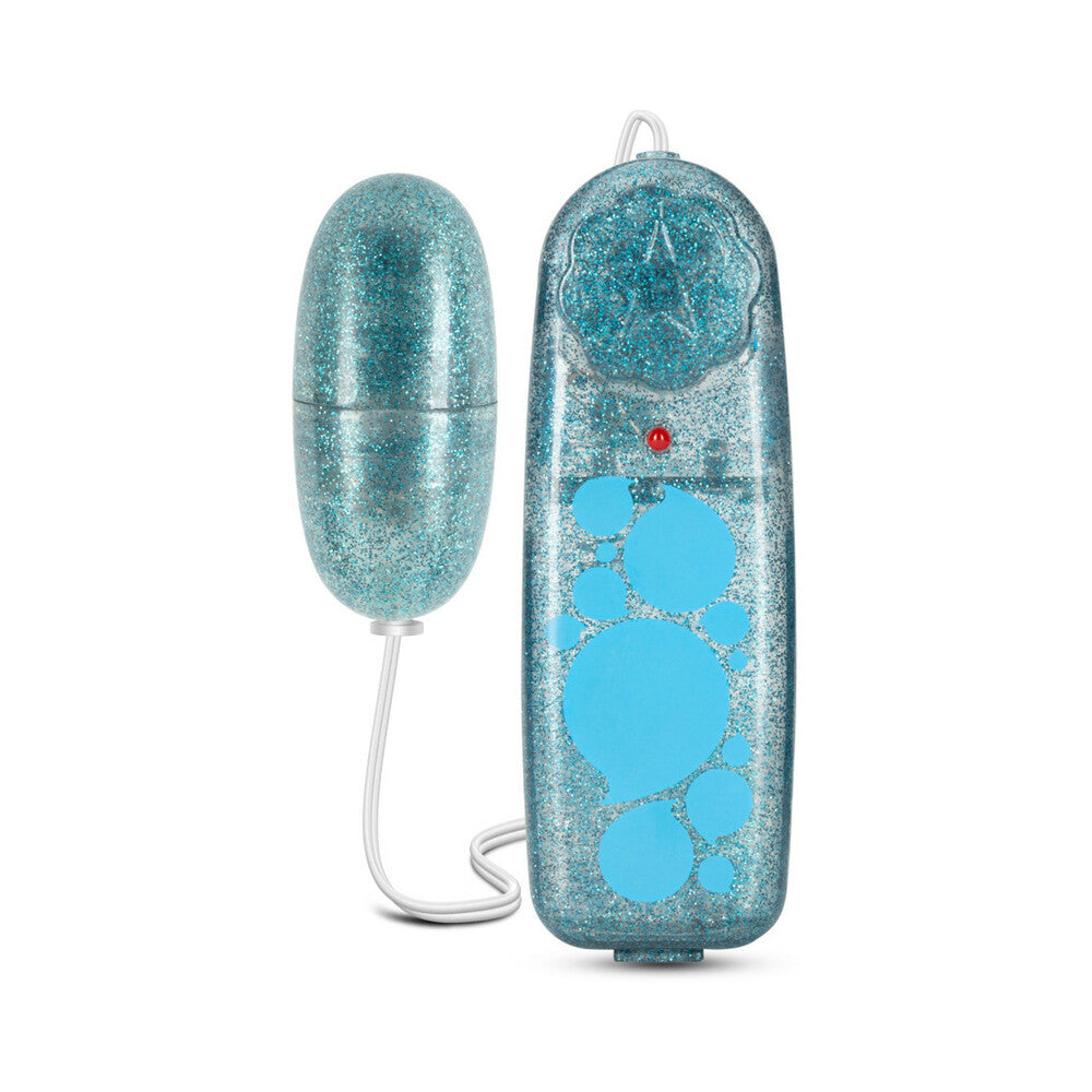 Blush B Yours Glitter Power Bullet Remote-Controlled Egg Vibrator Blue