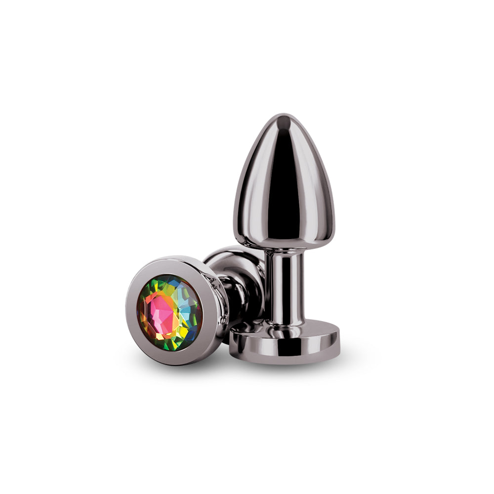 Rear Assets Petite Metal Anal Plug Gunmetal/Rainbow - Fantasies Boutique