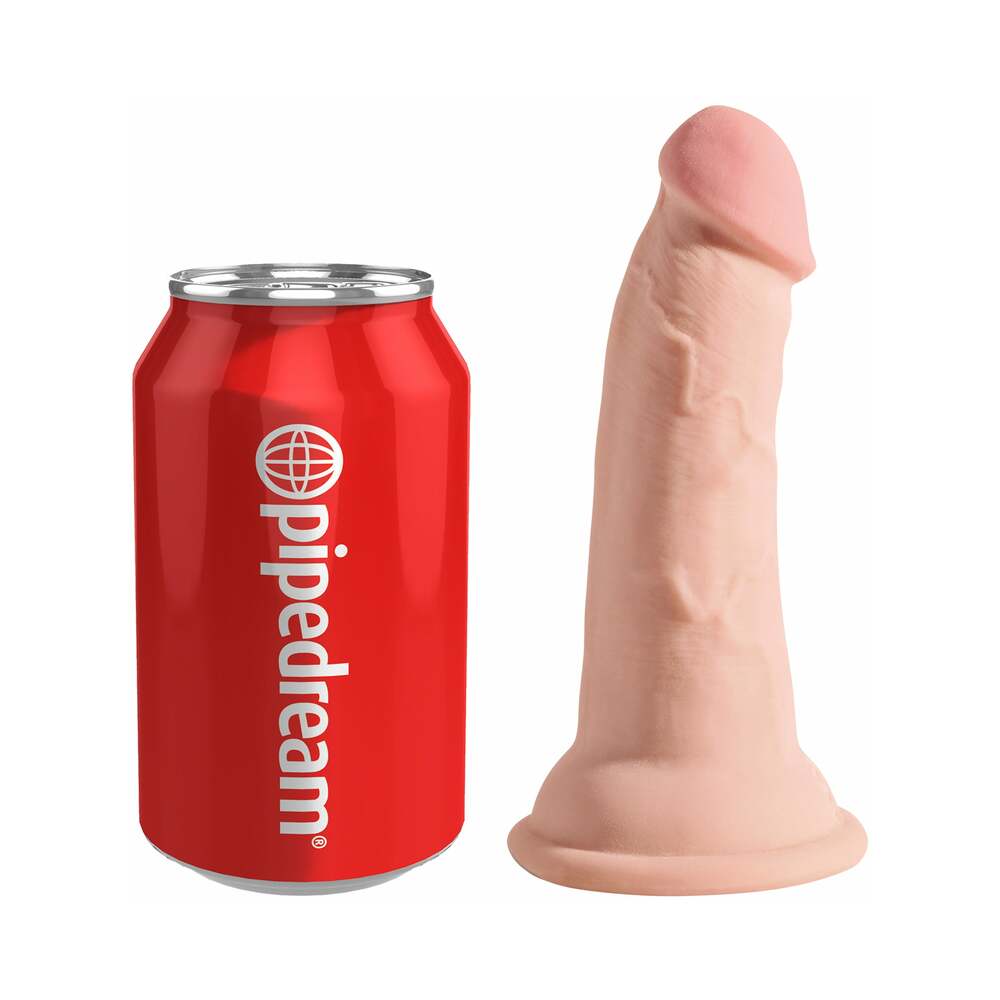 King Cock Plus 5 in. Triple Density Cock Realistic Dildo With Suction Cup Beige - Fantasies Boutique