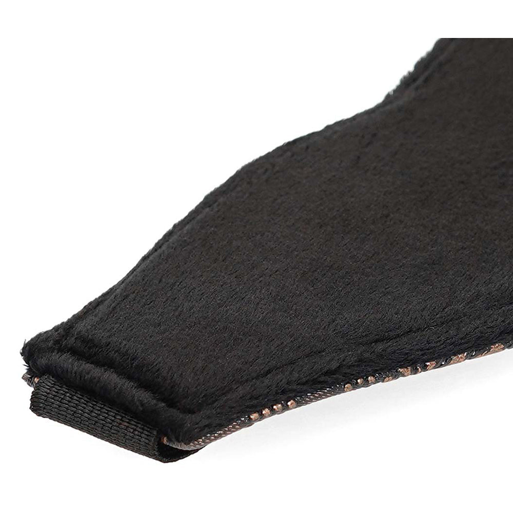 Blindfold Brown PU Floral Print With Faux Fur Lining - Fantasies Boutique