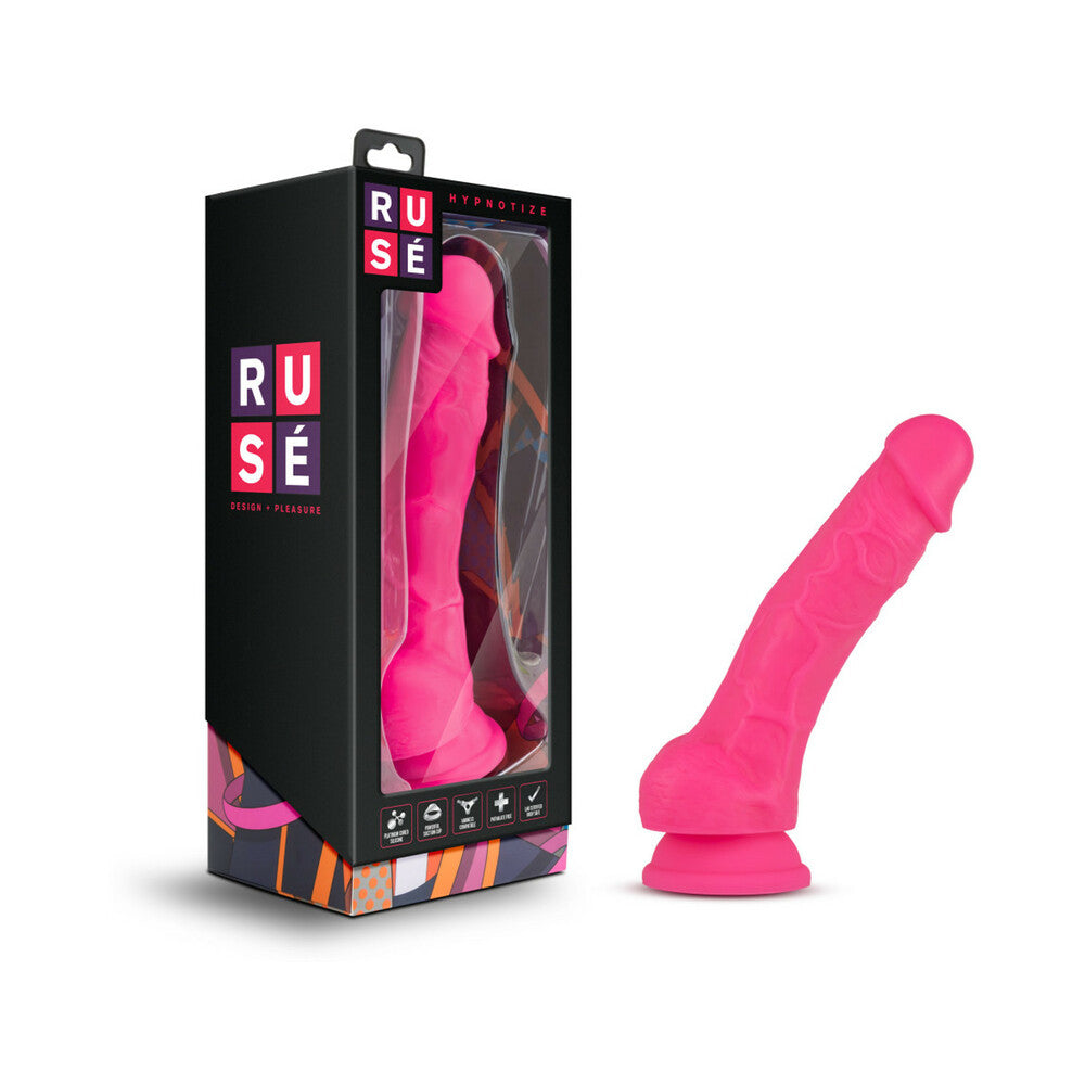 Blush Ruse Hypnotize Realistic 7.5 in. Silicone Dildo with Balls & Suction Cup Hot Pink