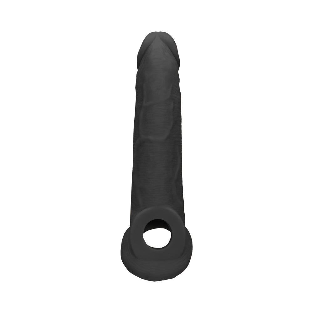 RealRock Realistic 9 in. Penis Sleeve Extender Sling Black - Fantasies Boutique