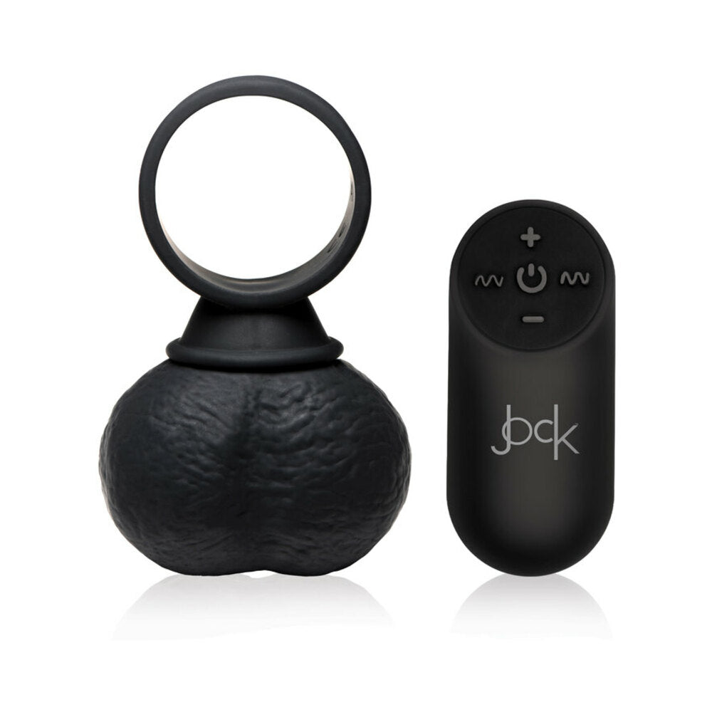 Jock 28X Vibrating Silicone Balls with Remote Control XL Black - Fantasies Boutique