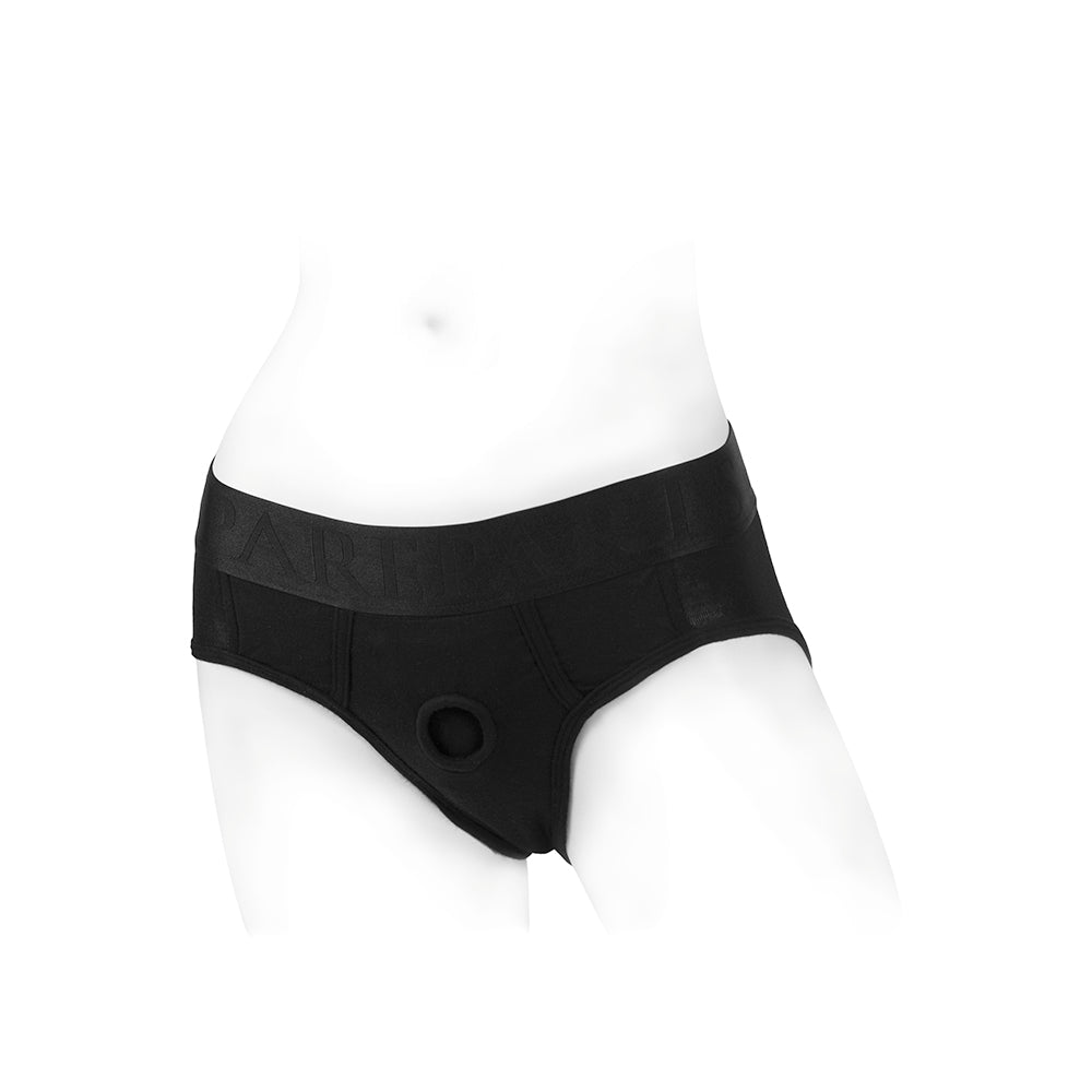 SpareParts Tomboi Rayon Briefs Harness Black Size M - Fantasies Boutique