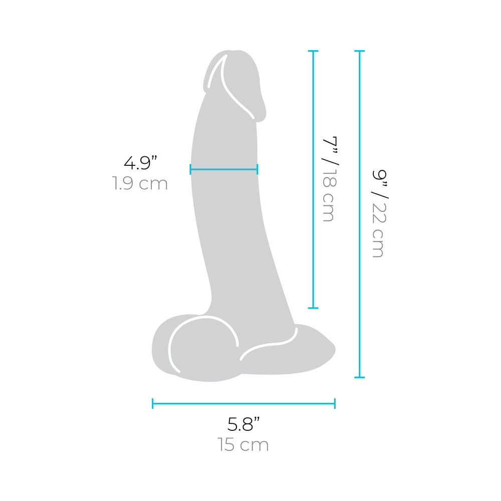 b-Vibe Slipskin Realistic Silicone Dildo 9 in. Curved Cream