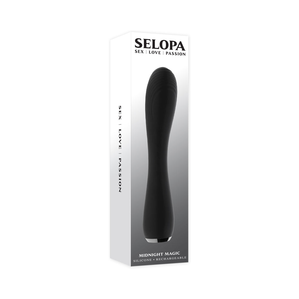 Selopa Midnight Magic Rechargeable Vibrator Silicone Black - Fantasies Boutique