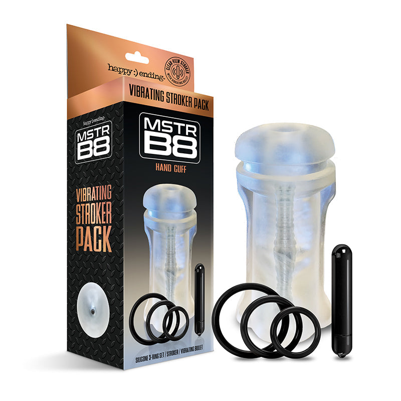 Happy Ending Mstr B8 Vibrating Stroker Pack - Hand Cuff - Fantasies Boutique
