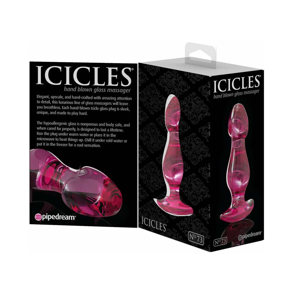 Pipedream Icicles No. 73 Glass Anal Plug Pink - Fantasies Boutique